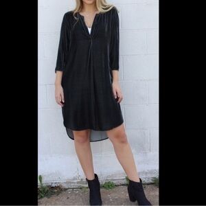 CP Shades Black Halle Velvet Tunic Dress Sz S